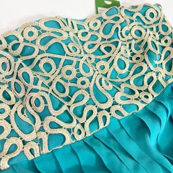 Lilly Pulitzer Jillie Chiffon Strapless Dress Women's 8 Silk Empire Mini NWT - Picture 9 of 13